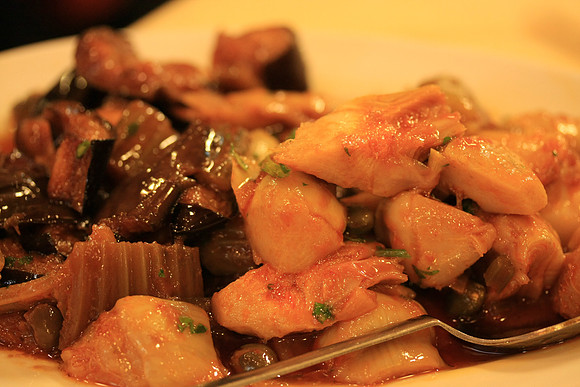Caponata of eggplant and artichoke