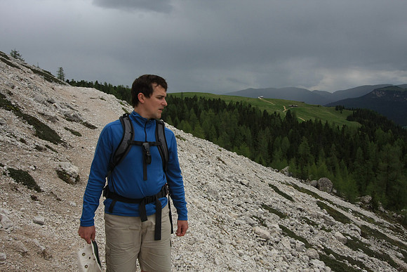 Out of the trees and into the scree.