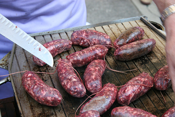 What else - pork sausage on the grill