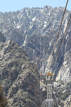Palm Spring Aerial Tramway. Looking up to we are headed.