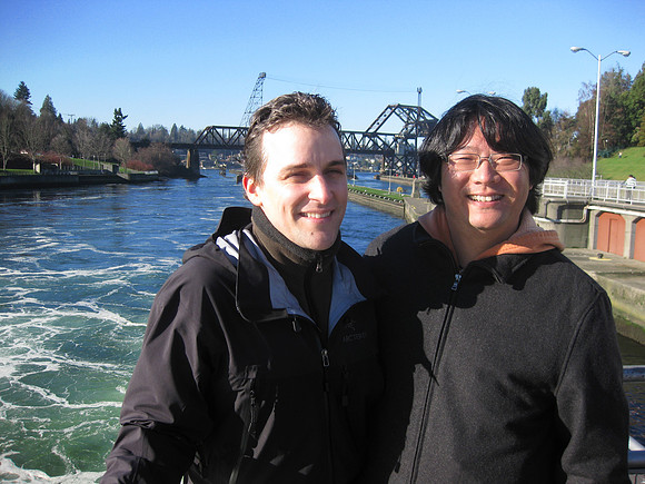 Mark and Andrew at the Ballard Locks