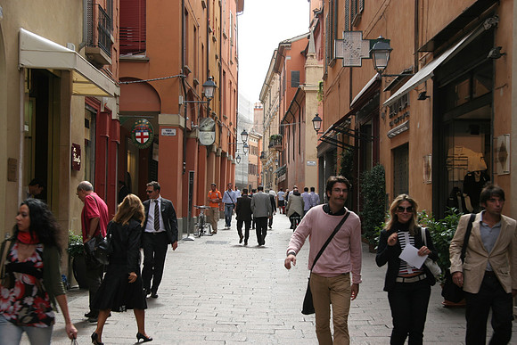 A Typical Street Scene in Bologna