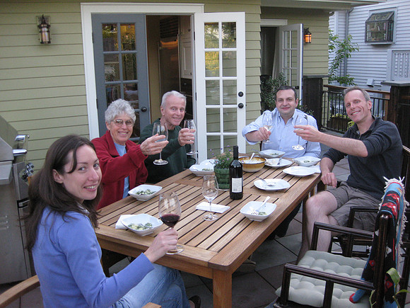On the deck and enjoying "gnocc de la cua" (a type of gnocchi)