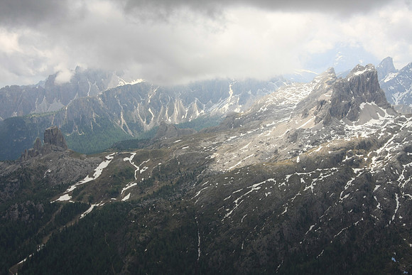Looking southeast toward Cinque Torre (on the left).