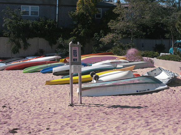 Some boats on the beach.