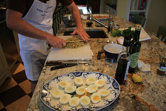 The Next Day - Preparing Egg Filling