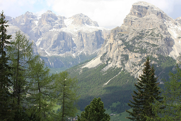Looking back toward Colfosco where we are staying