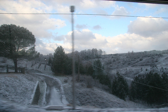 Snow in the Tuscan countryside