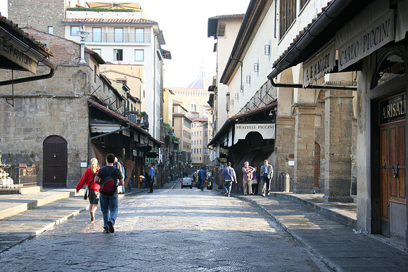 On the Ponte Vecchio early morning