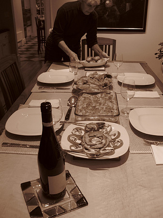 Another dinner including cauliflower casserole