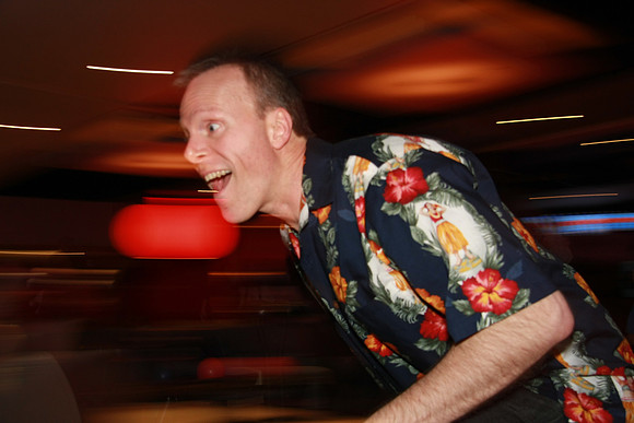 Mark - very happy. He did get three strikes! But this one was a gutter ball.