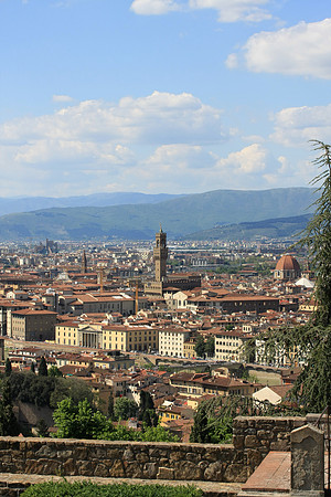 View from San Miniato. In our opinion, one of the most pleasant places to retreat in the city.