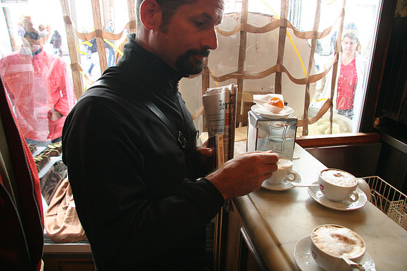 Taking a coffee at Sandri