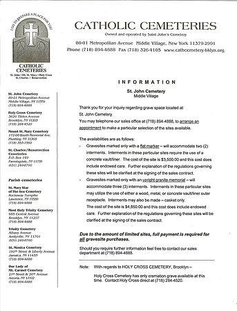 St John Cemetery Information