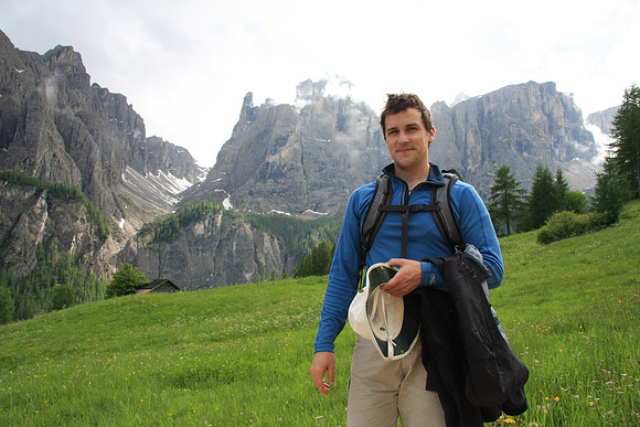 Tired - looking back on where we hiked earlier in the day