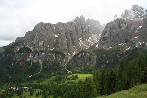 The valley we hiked up earlier in the day- Val de Mesdi