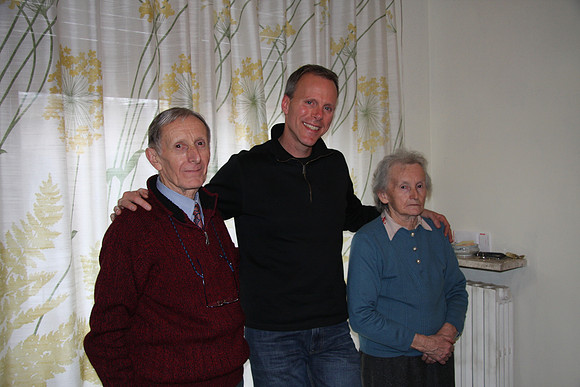 Camera comes out and everyone's looking serious. Andrea, Mark and Catterina.