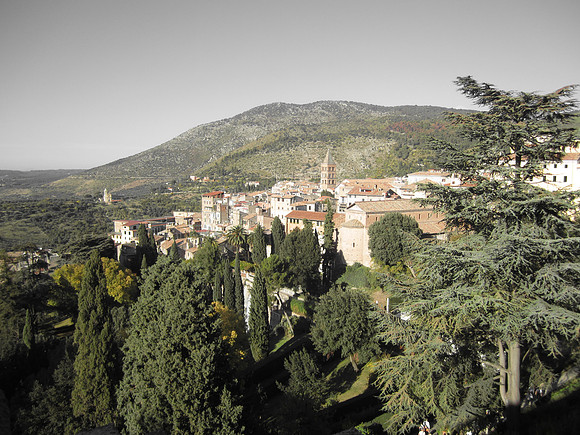 View from Villa D'Este looking northwest toward another part of Tivoli.
