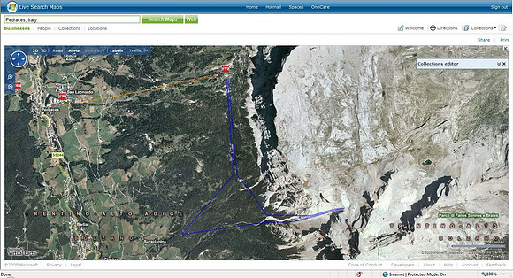 Aerial Map - Chairlift starts at Pin 170, Hike started and finished at pin 152