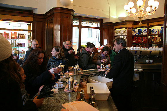 Italians taking coffee at the Bar - No to-go cups here