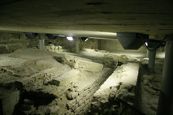Roman Ruins Underneath a Modern Plaza