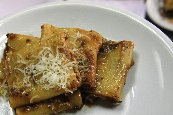Paccheri al ragu Napoletano, an intensely flavored sauce cooked over 2 days.