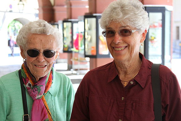 Shoppers in Saluzzo.