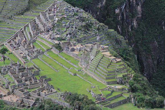 View down on Machu Picchu.
