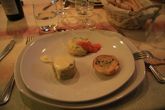 Antipasti; only 3 of 9 or so antipasti served...