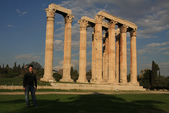 In front of the Temple of Olympian Zeus