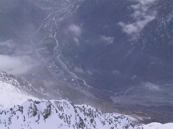 Courmayeur Valley from Hellbronner at 11000 feet