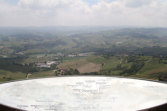 In the main piazza, there is a map showing the region. View is south.