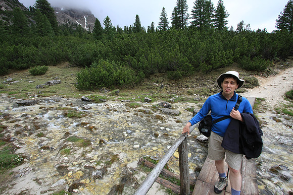 Marc imagining slipping from the bridge.