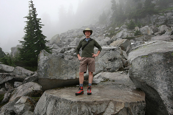 Boulders seemingly tossed there.
