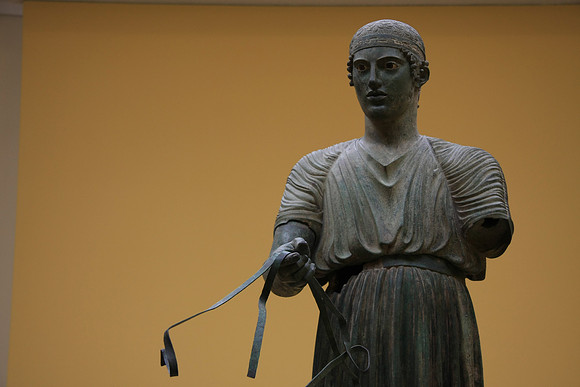 The bronze Charioteer - made in 478 BC and uncovered at the Delphi site. Incredible.