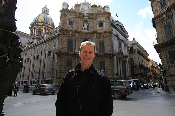 Mark at Quattro Canti - the main intersection in the city
