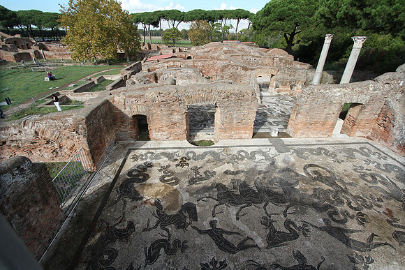 Terme di Nettuno. A bath complex with a spectacular floor. There are many baths in Ostia.