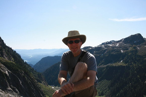 Mark at the Lower Curtis Glacier and view toward the south.