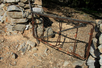 An old bed frame as a gate, went through a lot of these