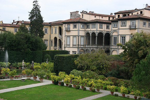 A pretty garden just inside the walls