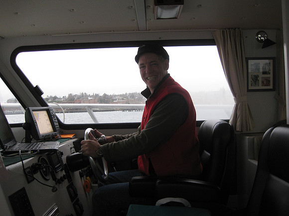 Gary driving.