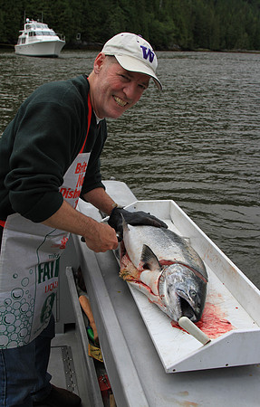 Gary filleting another 28 pounder.