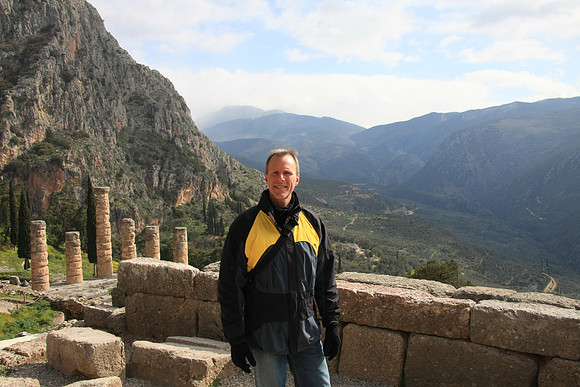 From the theater, looking down on the Temple of Apollo.