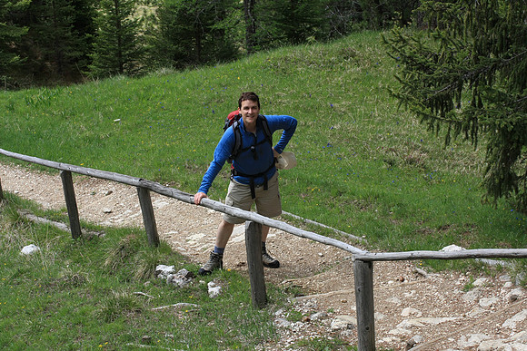 Trail 15 takes you through meadows along the base of the mountains
