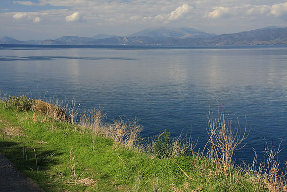 Looking toward the Peloponnese peninsula