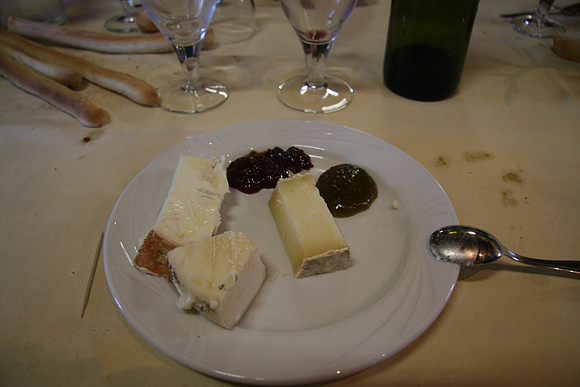 Cheese plate at La Dimora