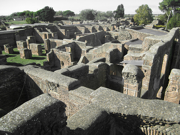 Looking down on the ruins. Houses, businesses, temples, store houses, and more.