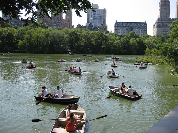 People renting boats.