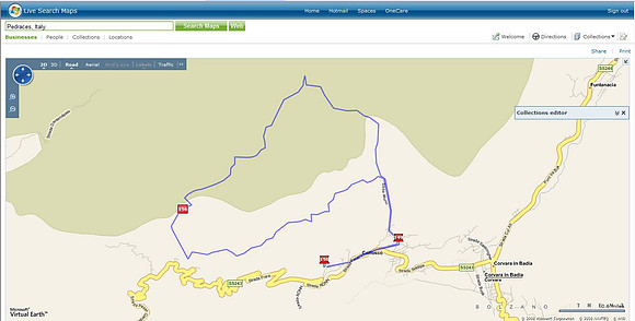 Path we took. The green shaded part is the Puez-Odle nature park.