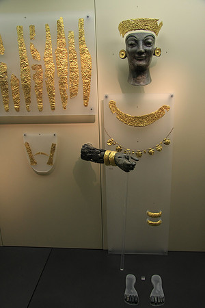 Lifesize, they were made of ivory, wood, gold, jewels - dated to approximately 6 BC.